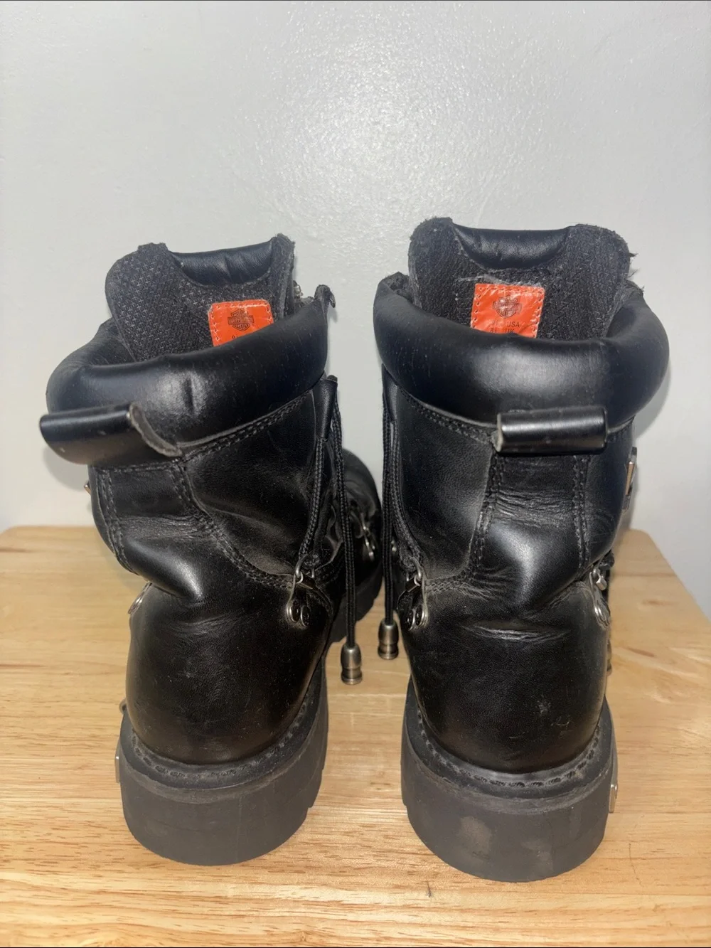 Harley-Davidson Black Leather Break Light Boots 91680 Riding Chunky Mens 9 1/2